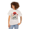 Wildflowers and a Red Rose, Graphic T-Shirts for Women, Floral Shirt, Womens Short Sleeve, Ladies Graphic Tees #5007TTS