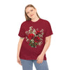 Wildflowers and Red Roses, Graphic T-Shirts for Women, Floral Shirt, Womens Short Sleeve, Ladies Graphic Tees #5127TTS
