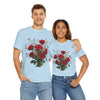 Wildflowers and Red Roses, Graphic T-Shirts for Women, Floral Shirt, Womens Short Sleeve, Ladies Graphic Tees #5131TTS