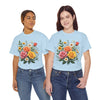 Wildflowers and Pink & Yellow Roses, Graphic T-Shirts for Women, Floral Shirt, Womens Short Sleeve, Ladies Graphic Tees #5144TTS