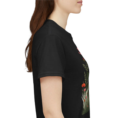 Wildflowers and Pink Roses, Graphic T-Shirts for Women, Floral Shirt, Womens Short Sleeve, Ladies Graphic Tees #5020TTS
