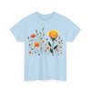 Wildflowers and a Yellow Rose, Graphic T-Shirts for Women, Floral Shirt, Womens Short Sleeve, Ladies Graphic Tees #5010TTS