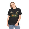 Wildflowers and White Roses, Graphic T-Shirts for Women, Floral Shirt, Womens Short Sleeve, Ladies Graphic Tees #5039TTS