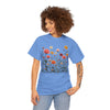 Wildflowers and Pink Roses, Graphic T-Shirts for Women, Floral Shirt, Womens Short Sleeve, Ladies Graphic Tees #5023TTS
