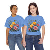 Wildflowers and Pink & Yellow Roses, Graphic T-Shirts for Women, Floral Shirt, Womens Short Sleeve, Ladies Graphic Tees #5149TTS