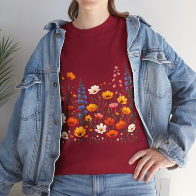 Wildflowers, Graphic T-Shirts for Women, Floral Shirt, Womens Short Sleeve, Ladies Graphic Tees #5110TTS
