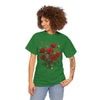Wildflowers and Red Roses, Graphic T-Shirts for Women, Floral Shirt, Womens Short Sleeve, Ladies Graphic Tees #5131TTS