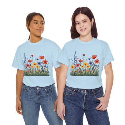 Wildflowers, Graphic T-Shirts for Women, Floral Shirt, Womens Short Sleeve, Ladies Graphic Tees #5117TTS