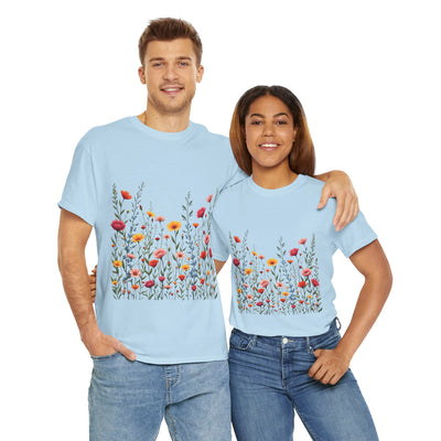 Wildflowers, Graphic T-Shirts for Women, Floral Shirt, Womens Short Sleeve, Ladies Graphic Tees #5103TTS