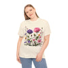Wildflowers and Pink/Violet Roses, Graphic T-Shirts for Women, Floral Shirt, Womens Short Sleeve, Ladies Graphic Tees #5101TTS