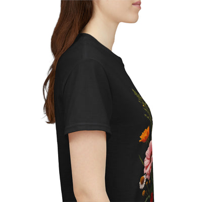 Wildflowers and Pink & Yellow Roses, Graphic T-Shirts for Women, Floral Shirt, Womens Short Sleeve, Ladies Graphic Tees #5147TTS