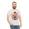 Wildflowers and Pink & Red Roses, Graphic T-Shirts for Women, Floral Shirt, Womens Short Sleeve, Ladies Graphic Tees #5134TTS