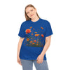 Wildflowers and Orange Roses, Graphic T-Shirts for Women, Floral Shirt, Womens Short Sleeve, Ladies Graphic Tees #5046TTS