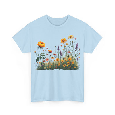 Wildflowers and Yellow Roses, Graphic T-Shirts for Women, Floral Shirt, Womens Short Sleeve, Ladies Graphic Tees #5028TTS