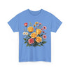 Wildflowers and Pink & Yellow Roses, Graphic T-Shirts for Women, Floral Shirt, Womens Short Sleeve, Ladies Graphic Tees #5137TTS