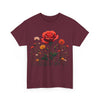 Wildflowers and a Red Rose, Graphic T-Shirts for Women, Floral Shirt, Womens Short Sleeve, Ladies Graphic Tees #5007TTS