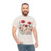 Wildflowers and Red Roses, Graphic T-Shirts for Women, Floral Shirt, Womens Short Sleeve, Ladies Graphic Tees #5034TTS