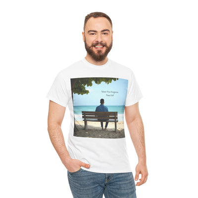 Have You Forgiven Your Ex?Man on Bench Looking at Waves, Forgiving T-Shirt, Forgiveness, Relationship Healing Top #5005STS