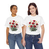Wildflowers and Red Roses, Graphic T-Shirts for Women, Floral Shirt, Womens Short Sleeve, Ladies Graphic Tees #5128TTS