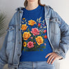 Wildflowers and Pink & Yellow Roses, Graphic T-Shirts for Women, Floral Shirt, Womens Short Sleeve, Ladies Graphic Tees #5142TTS