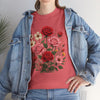 Wildflowers and Pink & Red Roses, Graphic T-Shirts for Women, Floral Shirt, Womens Short Sleeve, Ladies Graphic Tees #5134TTS