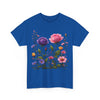 Wildflowers and Pink/Violet Roses, Graphic T-Shirts for Women, Floral Shirt, Womens Short Sleeve, Ladies Graphic Tees #5101TTS