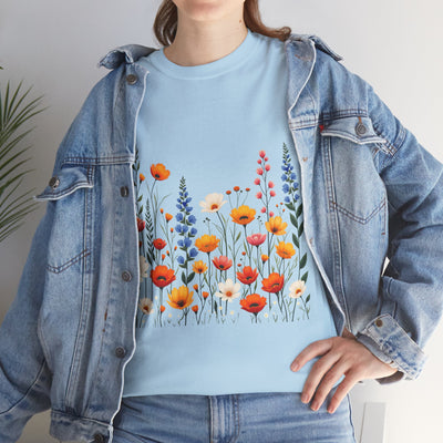 Wildflowers, Graphic T-Shirts for Women, Floral Shirt, Womens Short Sleeve, Ladies Graphic Tees #5110TTS