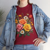 Wildflowers and Pink & Yellow Roses, Graphic T-Shirts for Women, Floral Shirt, Womens Short Sleeve, Ladies Graphic Tees #5144TTS