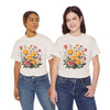 Wildflowers and Pink & Yellow Roses, Graphic T-Shirts for Women, Floral Shirt, Womens Short Sleeve, Ladies Graphic Tees #5137TTS