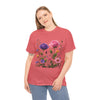 Wildflowers and Pink/Violet Roses, Graphic T-Shirts for Women, Floral Shirt, Womens Short Sleeve, Ladies Graphic Tees #5101TTS