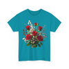 Wildflowers and Red Roses, Graphic T-Shirts for Women, Floral Shirt, Womens Short Sleeve, Ladies Graphic Tees #5130TTS