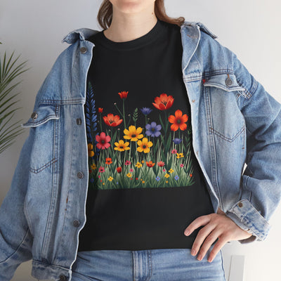 Wildflowers, Graphic T-Shirts for Women, Floral Shirt, Womens Short Sleeve, Ladies Graphic Tees #5117TTS