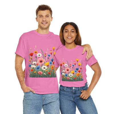 Wildflowers, Graphic T-Shirts for Women, Floral Shirt, Womens Short Sleeve, Ladies Graphic Tees #5108TTS