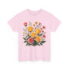 Wildflowers and Pink & Yellow Roses, Graphic T-Shirts for Women, Floral Shirt, Womens Short Sleeve, Ladies Graphic Tees #5137TTS