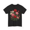Wildflowers and Pink & Red Roses, Graphic T-Shirts for Women, Floral Shirt, Womens Short Sleeve, Ladies Graphic Tees #5134TTS