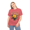 Wildflowers and Pink & Yellow Roses, Graphic T-Shirts for Women, Floral Shirt, Womens Short Sleeve, Ladies Graphic Tees #5143TTS