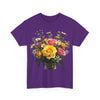 Wildflowers and Pink & Yellow Roses, Graphic T-Shirts for Women, Floral Shirt, Womens Short Sleeve, Ladies Graphic Tees #5143TTS