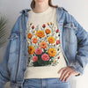 Wildflowers and Pink & Yellow Roses, Graphic T-Shirts for Women, Floral Shirt, Womens Short Sleeve, Ladies Graphic Tees #5140TTS