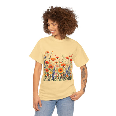 Wildflowers, Graphic T-Shirts for Women, Floral Shirt, Womens Short Sleeve, Ladies Graphic Tees #5105TTS