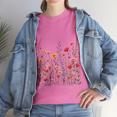 Wildflowers, Graphic T-Shirts for Women, Floral Shirt, Womens Short Sleeve, Ladies Graphic Tees #5103TTS