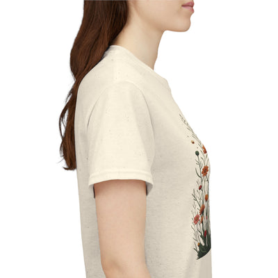 Wildflowers and a Red Rose, Graphic T-Shirts for Women, Floral Shirt, Womens Short Sleeve, Ladies Graphic Tees #5008TTS