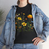 Wildflowers and a Yellow Rose, Graphic T-Shirts for Women, Floral Shirt, Womens Short Sleeve, Ladies Graphic Tees #5009TTS