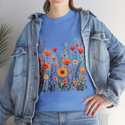 Wildflowers, Graphic T-Shirts for Women, Floral Shirt, Womens Short Sleeve, Ladies Graphic Tees #5105TTS