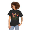 Wildflowers and Pink Roses, Graphic T-Shirts for Women, Floral Shirt, Womens Short Sleeve, Ladies Graphic Tees #5023TTS