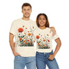Wildflowers and Orange Roses, Graphic T-Shirts for Women, Floral Shirt, Womens Short Sleeve, Ladies Graphic Tees #5046TTS