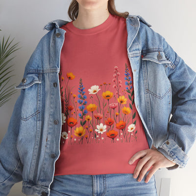 Wildflowers, Graphic T-Shirts for Women, Floral Shirt, Womens Short Sleeve, Ladies Graphic Tees #5110TTS