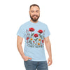 Wildflowers and Red Roses, Graphic T-Shirts for Women, Floral Shirt, Womens Short Sleeve, Ladies Graphic Tees #5034TTS