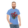 Wildflowers and Red Roses, Graphic T-Shirts for Women, Floral Shirt, Womens Short Sleeve, Ladies Graphic Tees #5131TTS