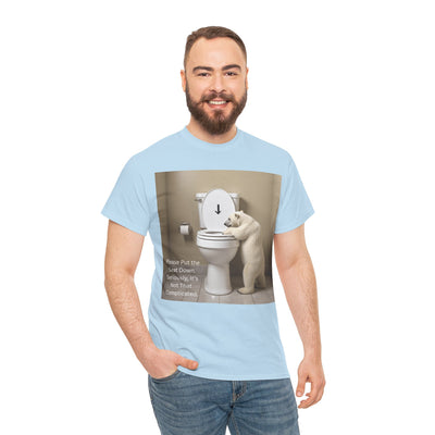 Please Put the Seat Down, Seriously, It's Not that Complicated, Polar Bear Toilet Seat Down, Seat Down Reminder Shirt #5004STS