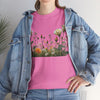 Wildflowers and White Roses, Graphic T-Shirts for Women, Floral Shirt, Womens Short Sleeve, Ladies Graphic Tees #5039TTS